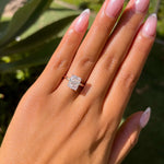 Stunning 3.0 CT Radiant Moissanite Engagement Ring with Hidden Halo Design 9
