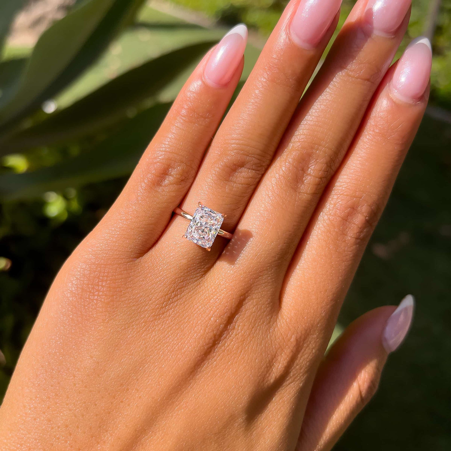 Stunning 3.0 CT Radiant Moissanite Engagement Ring with Hidden Halo Design 9