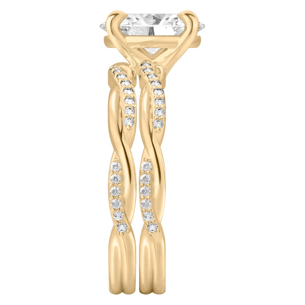 Stunning 1.0- 2.0 CT Oval Moissanite Engagement Ring with Twisted Pave Design 5