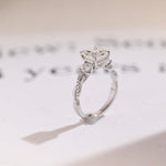 Stunning 1.0 - 2.0 CT Asscher Moissanite Engagement Ring With Twisted Pave Design 5