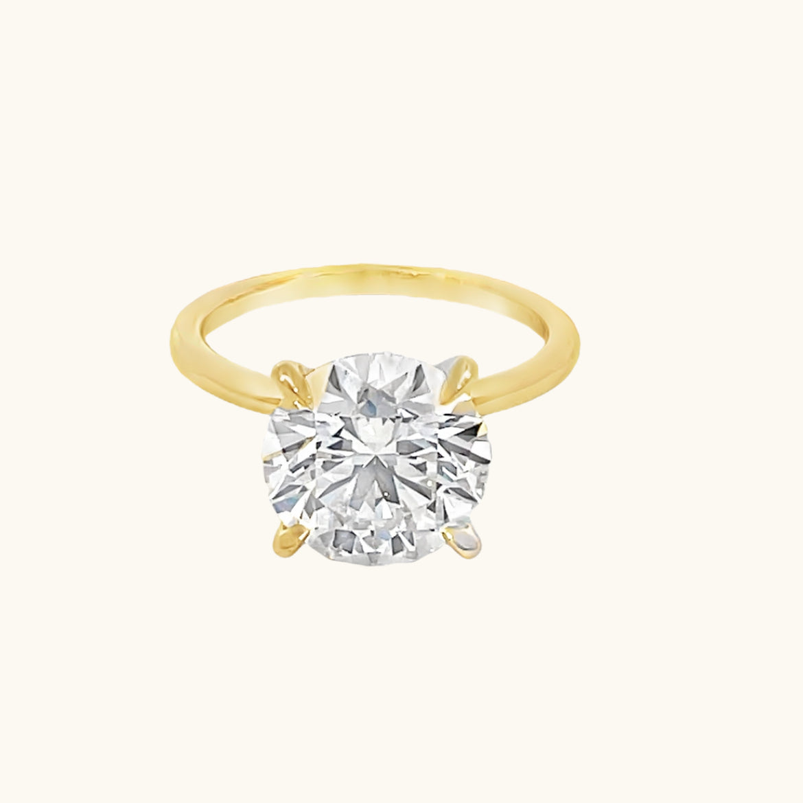 Stunning 4.10 CT Round Moissanite Engagement Ring with Solitaire Design 1