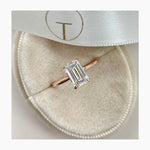Classic 1.0 CT Emerald Moissanite Engagement Ring with Hidden Halo Design 4