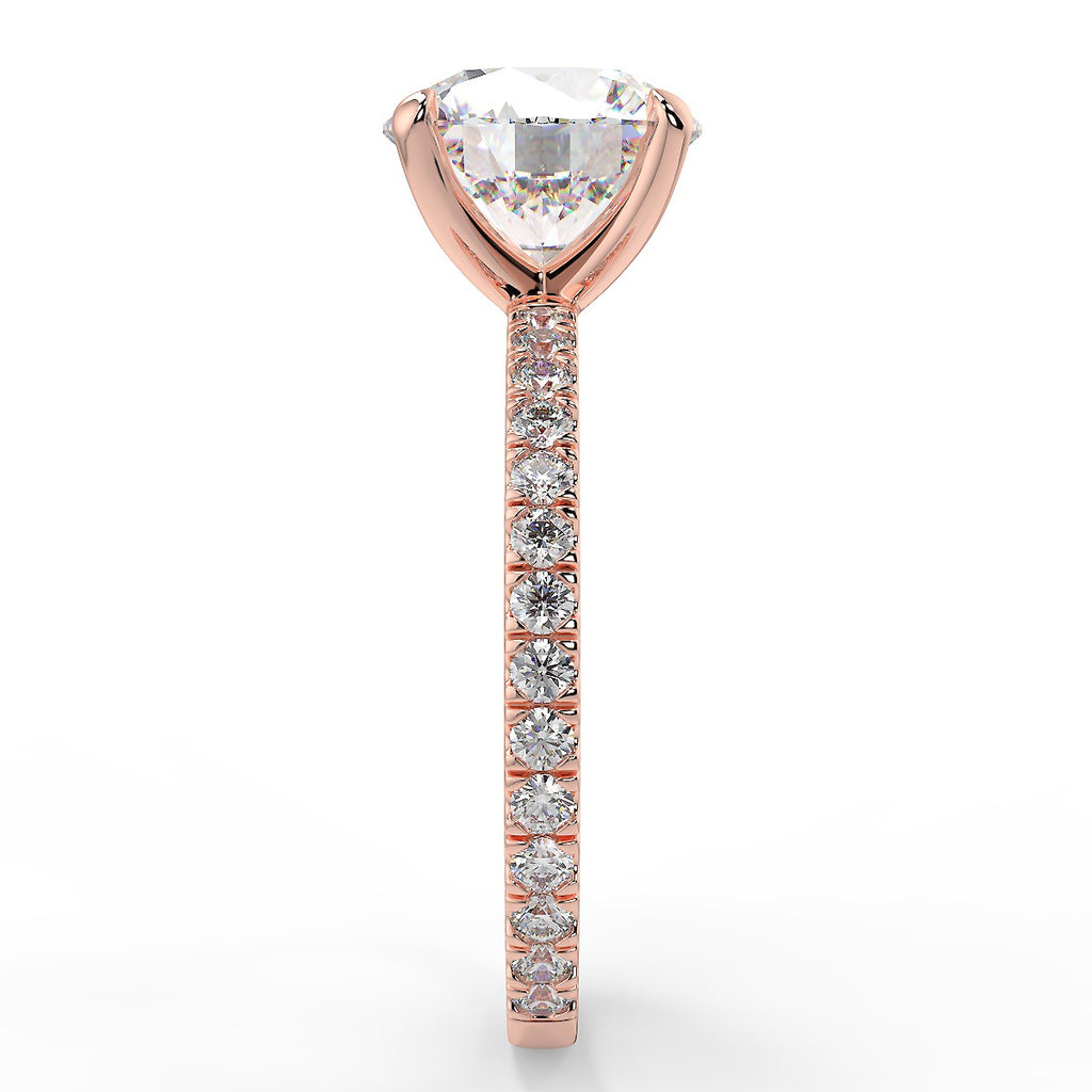 Stunning 2.0 CT Round Moissanite Engagement Ring with Hidden Halo & Pave Design 10