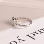 Stunning 1.0 - 2.0 CT Radiant Moissanite Engagement Ring with Double Shank & Pave Design 10