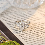 Stunning 3.0 CT Marquise Cut Moissanite Engagement Ring with Cluster Design 1