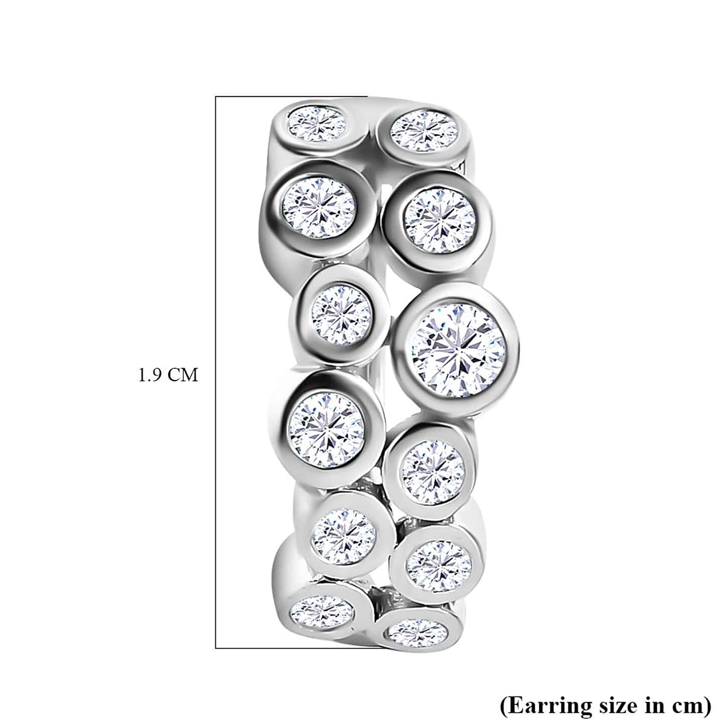 Round Cut Cubic Zirconia in 925 Sterling Silver Earrings 5