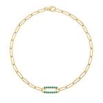 1.5 TCW Round Emerald Lab Made Diamond-May Birthstone Chain Bracelet 1