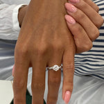 Classic 1.0 CT Round Moissanite Engagement Ring with Twist Pave Design 6