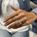Stunning 2.58 CT Round Moissanite Stones Share Prongs Wedding Bands 4