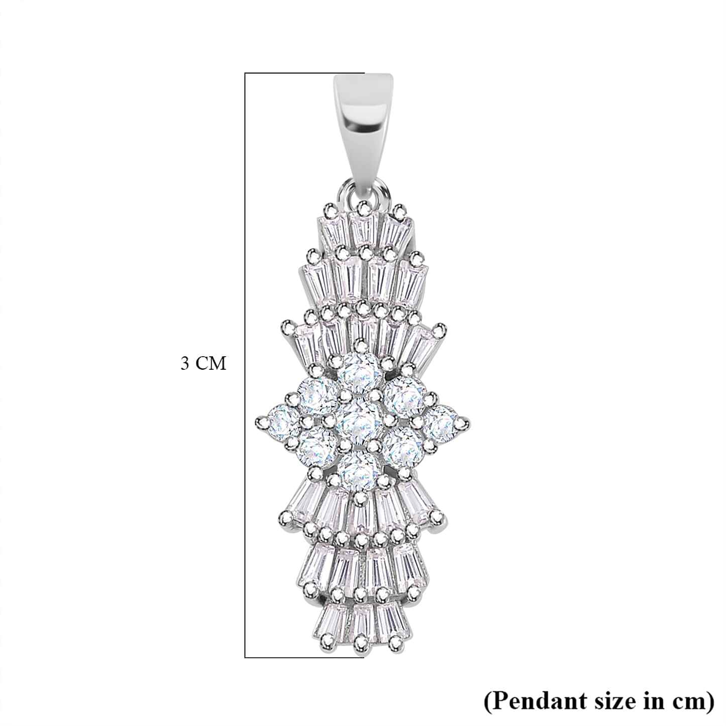 Round Cut Cubic Zirconia in 925 Sterling Silver Necklace 6