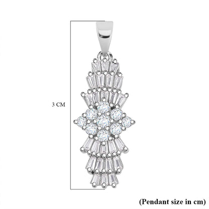 Round Cut Cubic Zirconia in 925 Sterling Silver Necklace 6