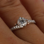 Stunning 0.50 CT Round Moissanite Engagement Ring with Pave Design 2