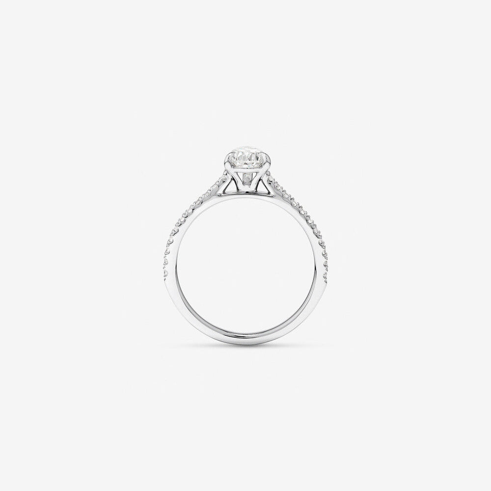 Stunning 1.20 CT Pear Moissanite Engagement Ring in Pave Designs 2