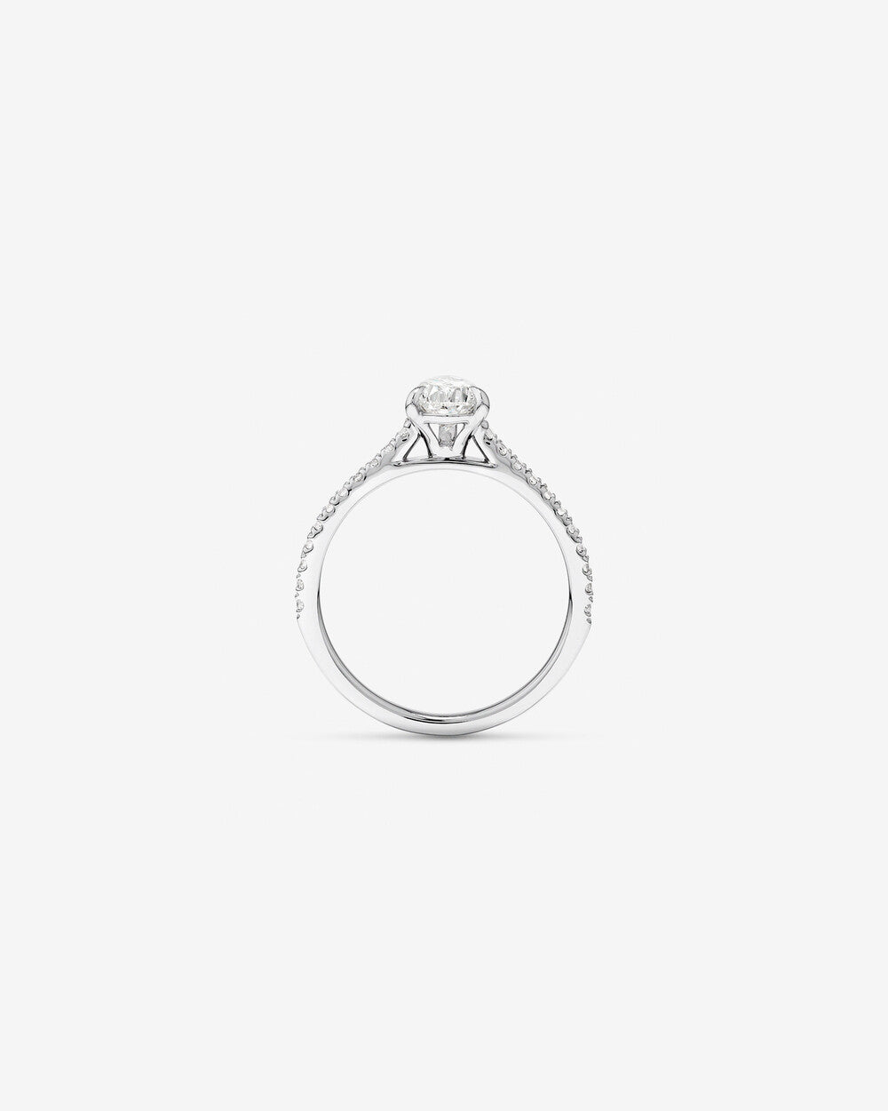 Stunning 1.20 CT Pear Moissanite Engagement Ring in Pave Designs 2