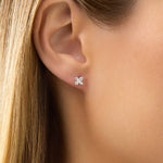 Round Cut Cubic Zirconia in 925 Sterling Silver Earrings 4