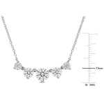 Round Cut Cubic Zirconia in 925 Sterling Silver Necklace 8
