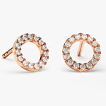0.50 TCW Round Cut Moissanite Circle Earrings in Gold 4