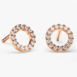 0.50 TCW Round Cut Moissanite Circle Earrings in Gold 4