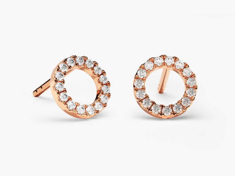 0.50 TCW Round Cut Moissanite Circle Earrings in Gold 4