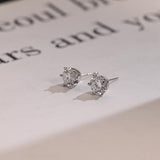 0.70 TCW Round Cut Moissanite Stud Earrings in Gold 7