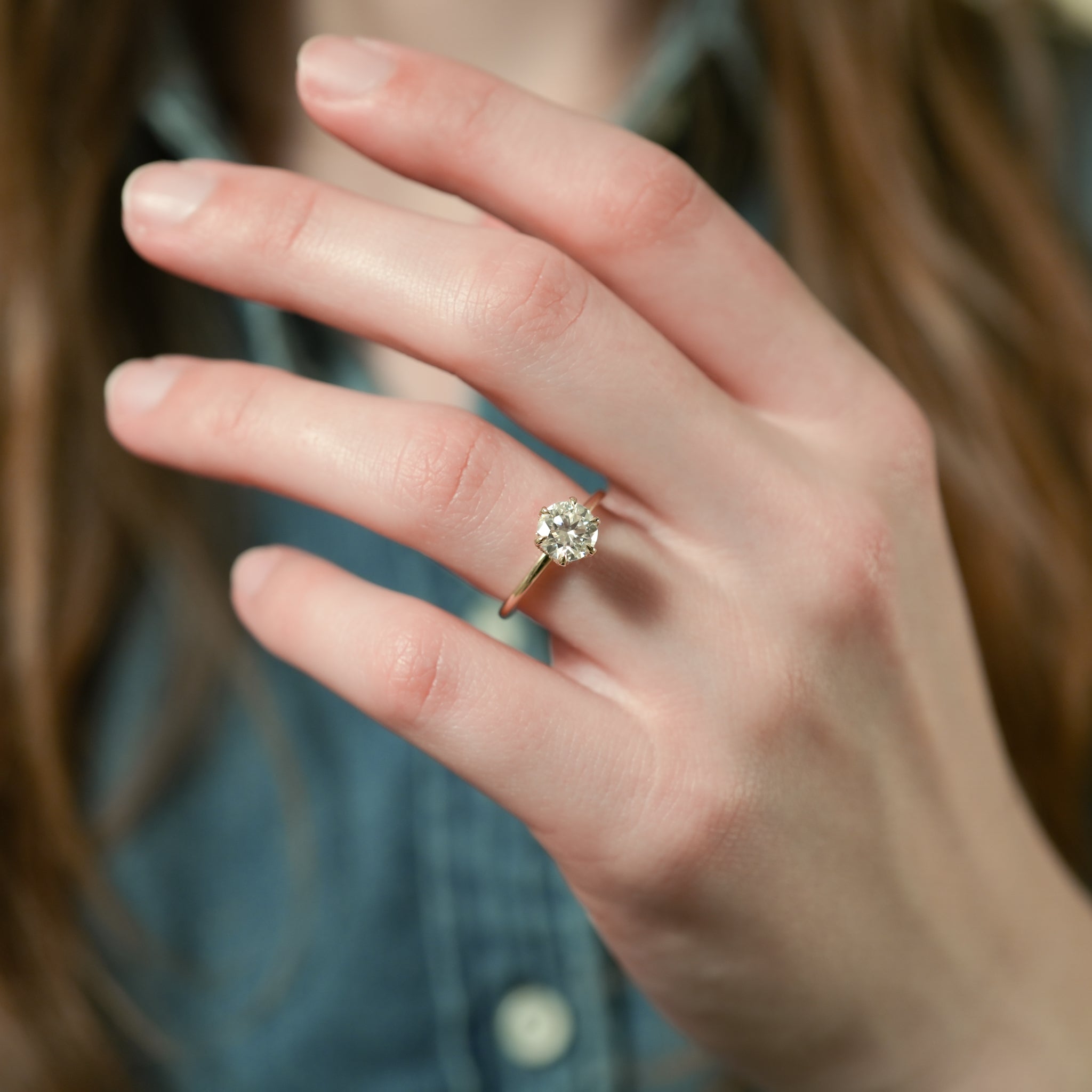 Stunning 1.0- 2.0 CT Round Moissanite Engagement Ring with Tulip Design 6
