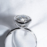 Classic 3.0 CT Oval Moissanite Engagement Ring with Bezel Design 2