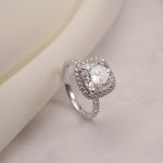 Stunning 1.0 - 2.0 CT Cushion Moissanite Engagement Ring with Pave & Halo Design 3