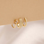 0.50 TCW Round Cut Moissanite Huggies Earrings in Gold 8