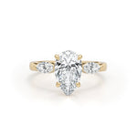Stunning 1.75 CT Pear Moissanite Engagement Ring with Three Stone Design 1