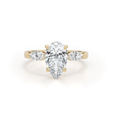 Stunning 1.75 CT Pear Moissanite Engagement Ring with Three Stone Design 1