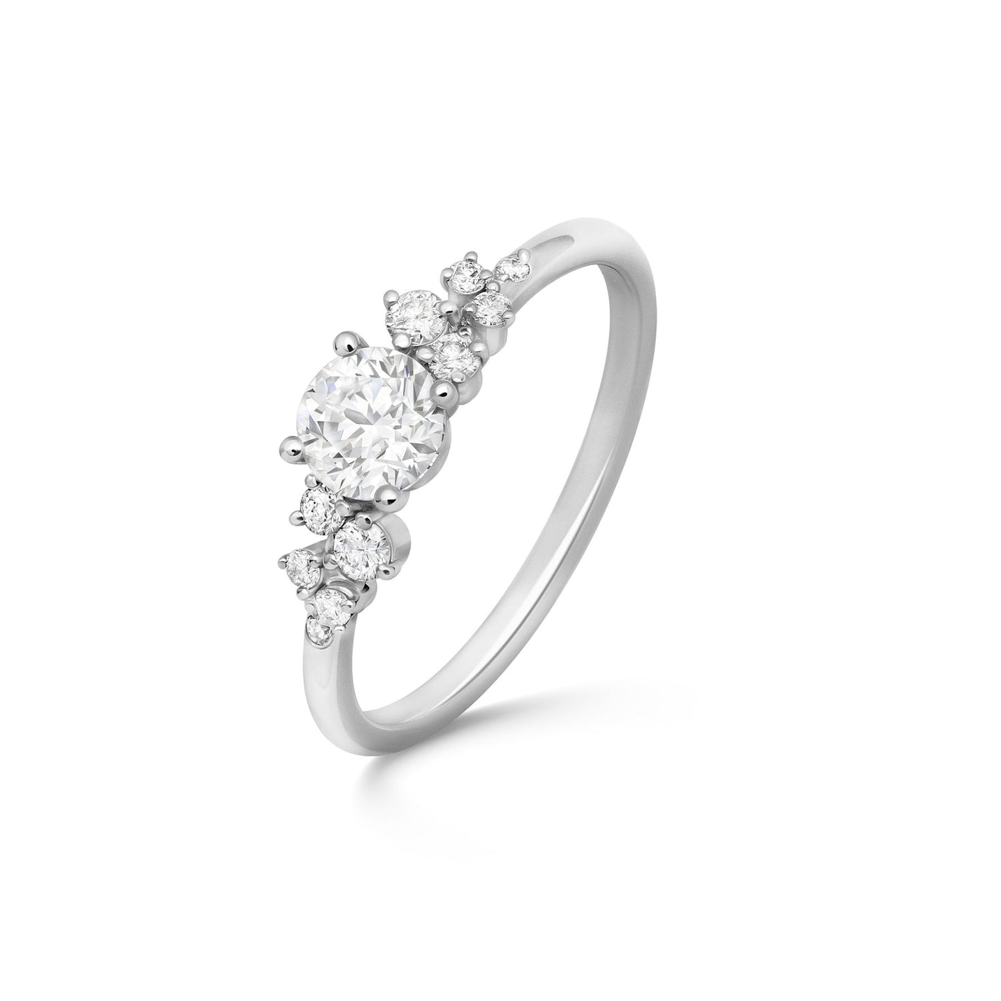 Stunning 0.3 CT Round Moissanite Stones Cluster Wedding Band 2