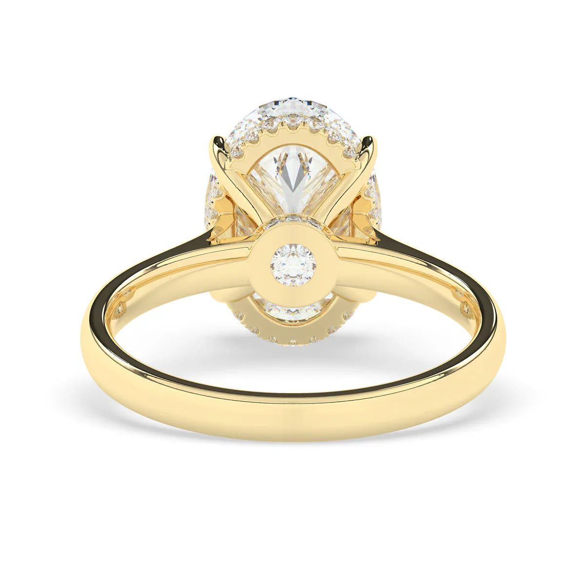 Stunning 3.0 CT Oval Moissanite Engagement Ring with Double Hidden Halo Design 3