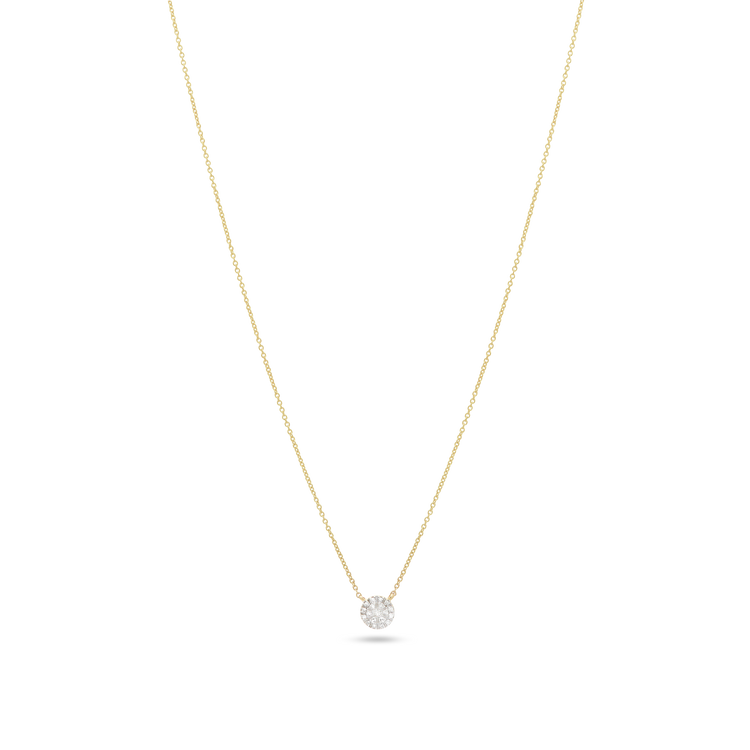 0.50 CT Round Moissanite Diamond Cluster Pendant Necklace in Solid Gold 4