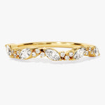 Stunning 0.30 CT Round & Marquise Moissanite Stones Half Eternity Wedding Band 1