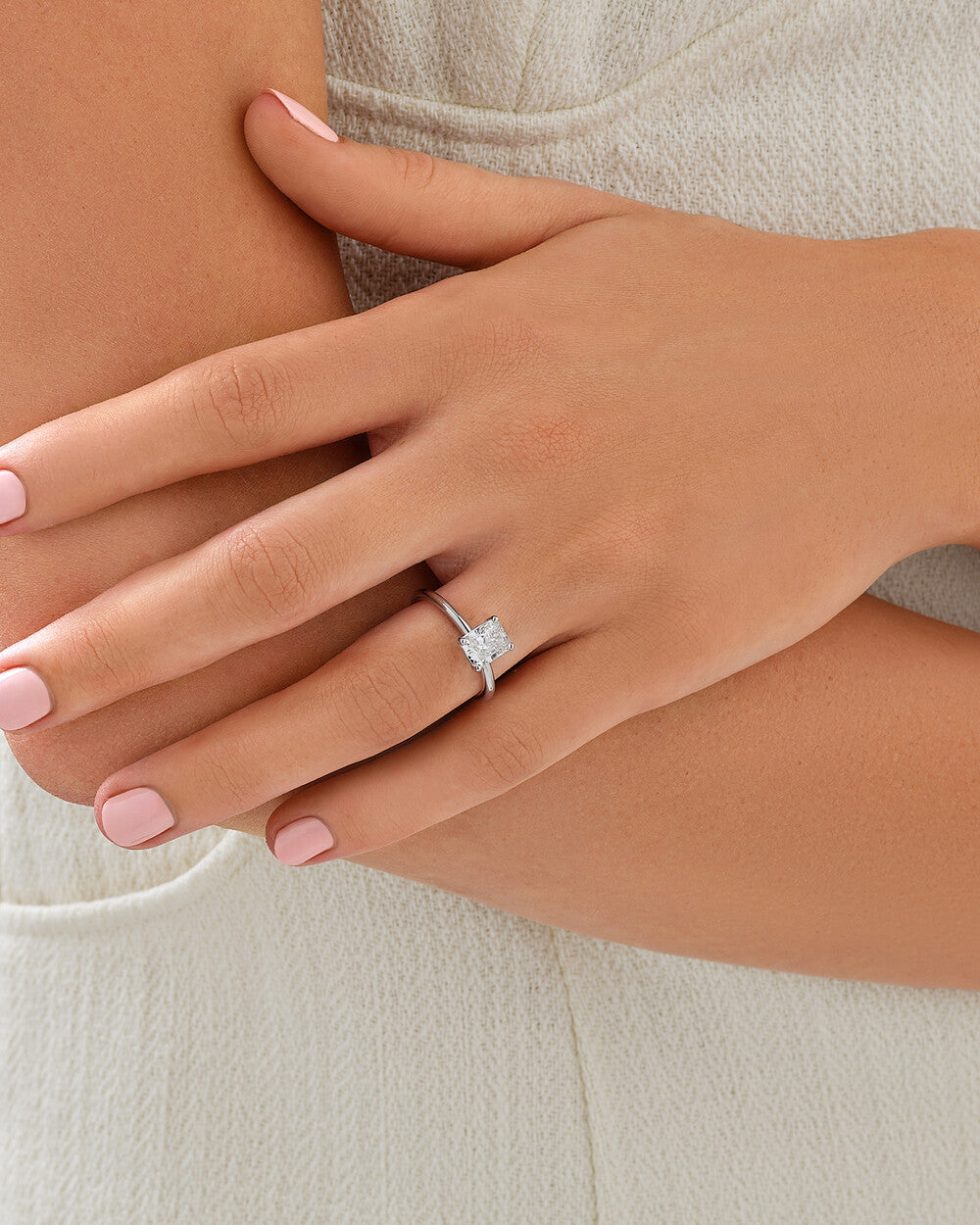 Stunning 1.25 CT Radiant Moissanite Engagement Ring in Solitaire Design 4