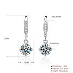 Round Cut Cubic Zirconia in 925 Sterling Silver Earrings 3