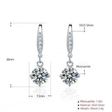 Round Cut Cubic Zirconia in 925 Sterling Silver Earrings 3