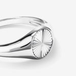 Classic Sunray Round Signet Men's Wedding Band in Solid Gold 5