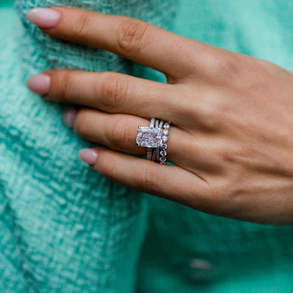 Radiant Cut Solitaire Style Cubic Zirconia in 925 Sterling Silver Ring 2
