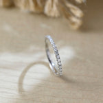 Stunning 0.6 CT Round Moissanite Stones Full Eternity Wedding Band 1
