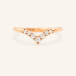 Stunning 0.2 TCW Round Moissanite Stones  Curved Wedding Bands 5