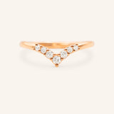 Stunning 0.2 TCW Round Moissanite Stones  Curved Wedding Bands 5