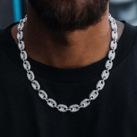 60 CT Polished Finish Cross Moissanite Diamond Two Tone Silver Necklace For Him 1
