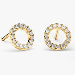 0.50 TCW Round Cut Moissanite Circle Earrings in Gold 1