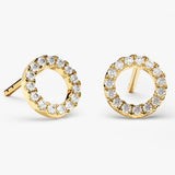 0.50 TCW Round Cut Moissanite Circle Earrings in Gold 1
