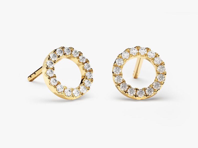 0.50 TCW Round Cut Moissanite Circle Earrings in Gold 1