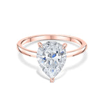 Stunning 3.0 CT Pear Moissanite Engagement Ring with Hidden Halo Design 1