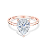 Stunning 3.0 CT Pear Moissanite Engagement Ring with Hidden Halo Design 1