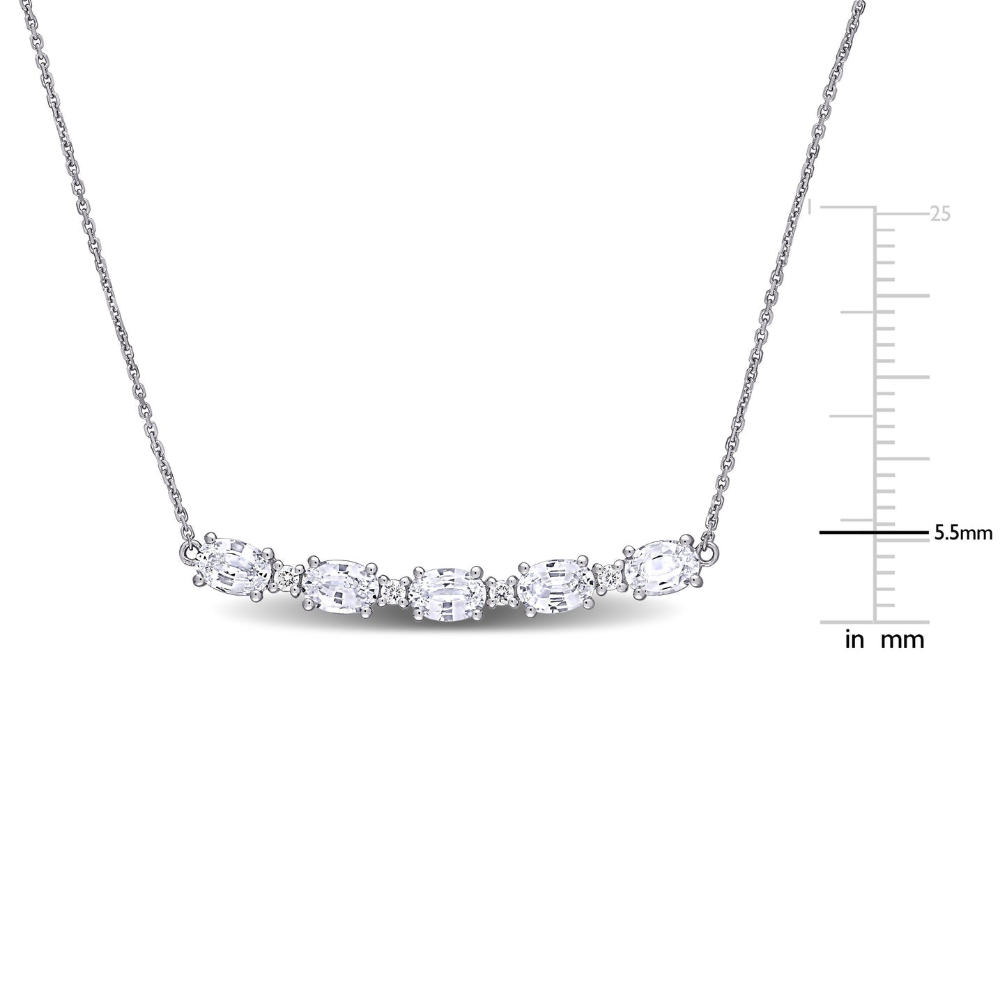 Round Cut Cubic Zirconia in 925 Sterling Silver Necklace 10