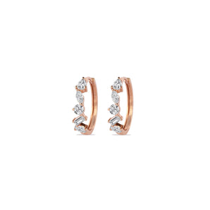 1.50 TCW Round, Marquise, Pear & Baguette Cut Moissanite Hoops Earrings in Gold